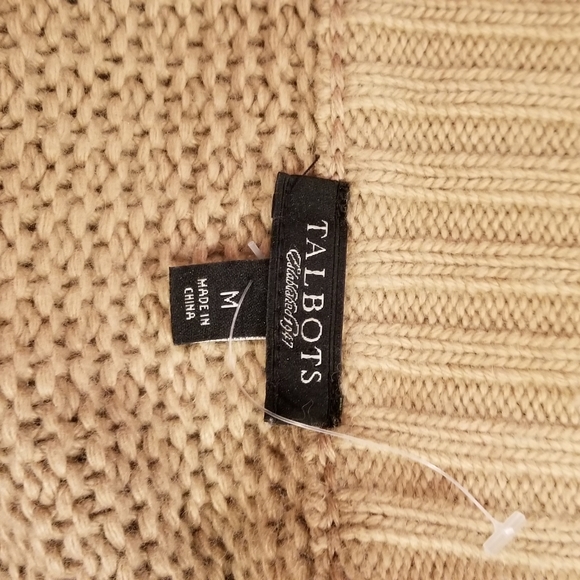 Talbots Tan Khaki Cardigan Sweater Sz S/M - Picture 6 of 9
